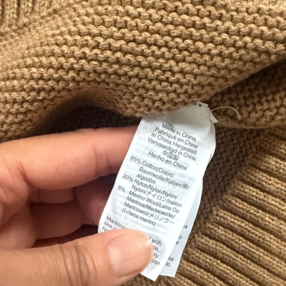 J. Crew Camel Crew Neck Sweater Tan Women’s Ribbed Casual Top